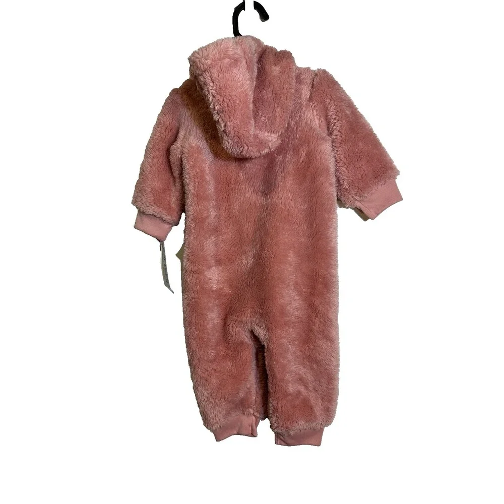 carters baby girls pink sleeper with hood winter size 6-9 months‎
